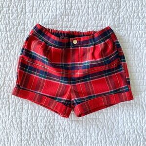 H&M Baby Flannel Shorts - Holiday Christmas Shorts - Red Plaid - Size 9-12 M